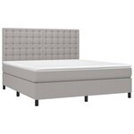 vidaXL Sommier à lattes de lit et matelas et LED Gris clair 180x200 cm