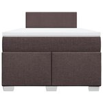 vidaXL Sommier à lattes de lit et matelas marron foncé 120x190cm tissu