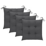vidaXL Chaises de jardin empilables avec coussins lot de 4 Teck solide
