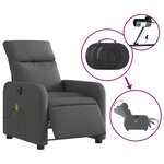 vidaXL Fauteuil inclinable de massage électrique gris foncé tissu