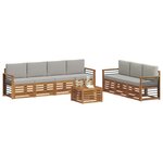 vidaXL Ensembles de canapés 8 pc Gris Naturel et Clair