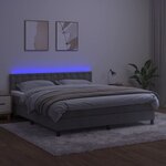 vidaXL Sommier à lattes de lit matelas et LED Gris clair 180x200 cm
