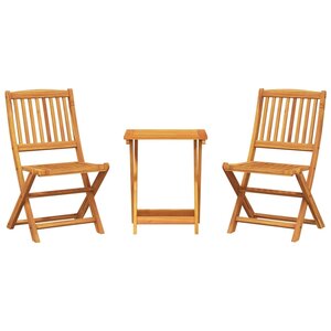 vidaXL Ensemble à manger de jardin pliable 3 Pièces bois d'acacia massif
