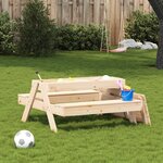 vidaXL Table de pique-nique avec bac à sable pour enfants pin massif