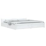 vidaXL Cadre de lit sans matelas avec tiroirs blanc 200x200 cm