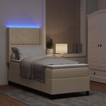 vidaXL Lit à ressorts avec matelas Crème 80 x 200 cm tissu