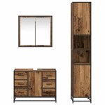 vidaXL Ensemble de mobilier de salle de bain 3 Pièces Bois ancien