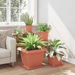 vidaXL Pot de Fleurs Carré 6 pc Rouge brique 43 x 43 x 33 5 cm
