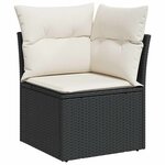 vidaXL Salon de jardin 6 Pièces avec coussins noir résine tressée