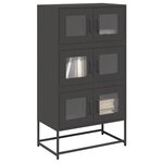vidaXL Buffet haut noir 68x39x123 cm acier
