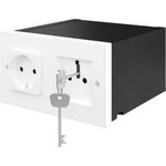 ACROPAQ Coffre fort prise electrique- Coffre fort secret et sécurisé- Coffre fort discret mural avec serrure à clé- Coffre secret