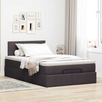 vidaXL Lit ottoman avec matelas marron foncé 120x200 cm tissu