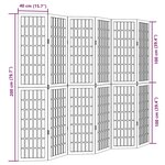 vidaXL Cloison de séparation 6 panneaux blanc bois de paulownia massif