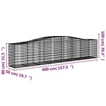 vidaXL Paniers à gabions arqués 10 Pièces 400x50x80/100 cm Fer galvanisé