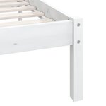 vidaXL Cadre de lit sans matelas blanc bois massif