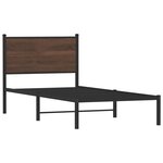 vidaXL Cadre de lit en métal avec tête de lit chêne marron 90x190 cm