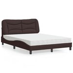 vidaXL Lit avec matelas marron foncé 140x190 cm tissu