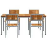 vidaXL Ensemble de salle à manger de jardin 5 pièces en bois d'acacia et métal