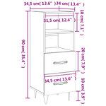 vidaXL Buffet Chêne fumé 34 5x34x90 cm Bois d'ingénierie