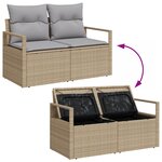 Set de Canapé de Jardin vidaXL 7 Pièces avec Coussins Beige Poly Rattan