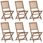 vidaXL Chaises pliables d'extérieur lot de 6 Bois d'acacia solide
