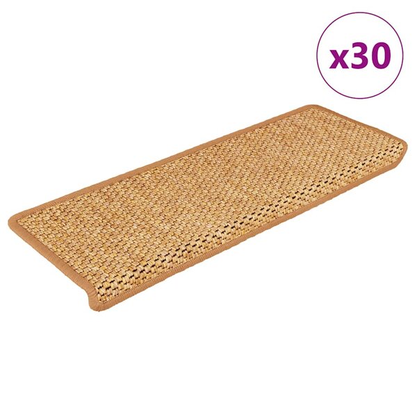 vidaXL Tapis d'escalier autocollants 30 Pièces 65x21x4 cm orange