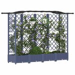 vidaXL Lit Élevé avec Treillis et Toit Gris 203 5 x 40 x 123 cm PP