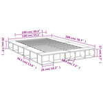 vidaXL Cadre de lit sans matelas sonoma gris 140x200 cm