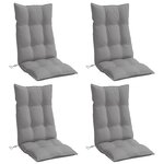 vidaXL Coussins de chaise à dossier haut lot de 4 gris tissu oxford