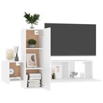 vidaXL Ensemble de meubles TV 3 Pièces Blanc Bois d'ingénierie