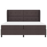 vidaXL Lit à ressorts avec matelas Marron foncé 200 x 200 cm tissu