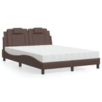vidaXL Lit Viana avec matelas marron 120x200 cm similicuir