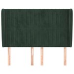 vidaXL Tête de lit avec oreilles Vert foncé 147x23x118/128 cm Velours