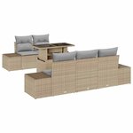 vidaXL Ensemble de canapé de jardin Réglable 6 Pièces Beige et Gris clair