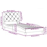 vidaXL Cadre de lit avec LED sans matelas taupe 90x200 cm tissu