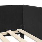 vidaXL Cadre de lit d'angle Noir 90 x 190 cm Velours et bois stratifié
