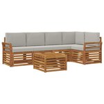vidaXL Ensemble de canapé d'angle 6 Pièces Gris Naturel et Clair