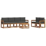 vidaXL Ensemble de canapés d'extérieur 7 pc Naturel et Anthracite