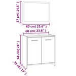 vidaXL Meubles de salle de bain Chêne fumé Bois d'ingénierie