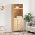 vidaXL Buffet haut Chêne sonoma 69 5x34x180 cm Bois d'ingénierie