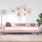 vidaXL Cadre de lit d'angle Rose 100 cm x 200 cm VeloursetContreplaqué