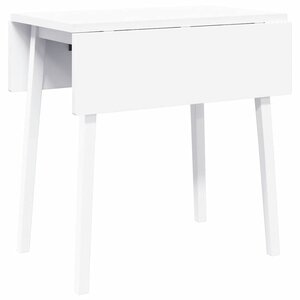 vidaXL Table à manger blanc bois massif et caoutchouc