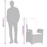 vidaXL Ensemble à manger de jardin avec coussins 3 Pièces Noir