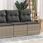 vidaXL Salon de jardin 2 Pièces avec coussins gris résine tressée acacia