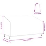 vidaXL Housse de banc de jardin Noir 185 x 85 x 65 / 94 cm Tissu 420D