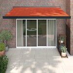vidaXL Auvent rétractable orange et marron 3 5x2 5m tissu et aluminium