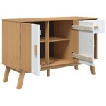 vidaXL Buffet OLDEN blanc et marron 114x43x73 5 cm bois massif de pin