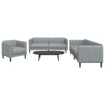 vidaXL Ensemble de canapés 3 Pièces gris clair tissu