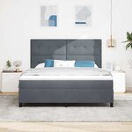 vidaXL Lit à ressorts avec matelas Gris foncé 180 x 200 cm tissu