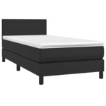 vidaXL Sommier à lattes de lit avec matelas Noir 80x200cm Similicuir